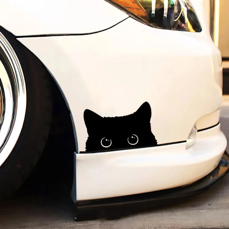 Funny Black Cat Car Decal, Trunk Bumper Decal, Window Sticker, Suitable for Cars, Trucks, Laptops