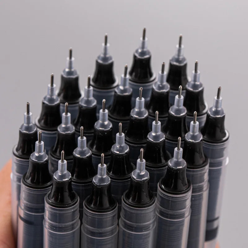 10pcs Needle Type Gel Pens Fine Point Pens Liquid Ink Pen Rollerball Pens Stationery School Office Supplies Writing