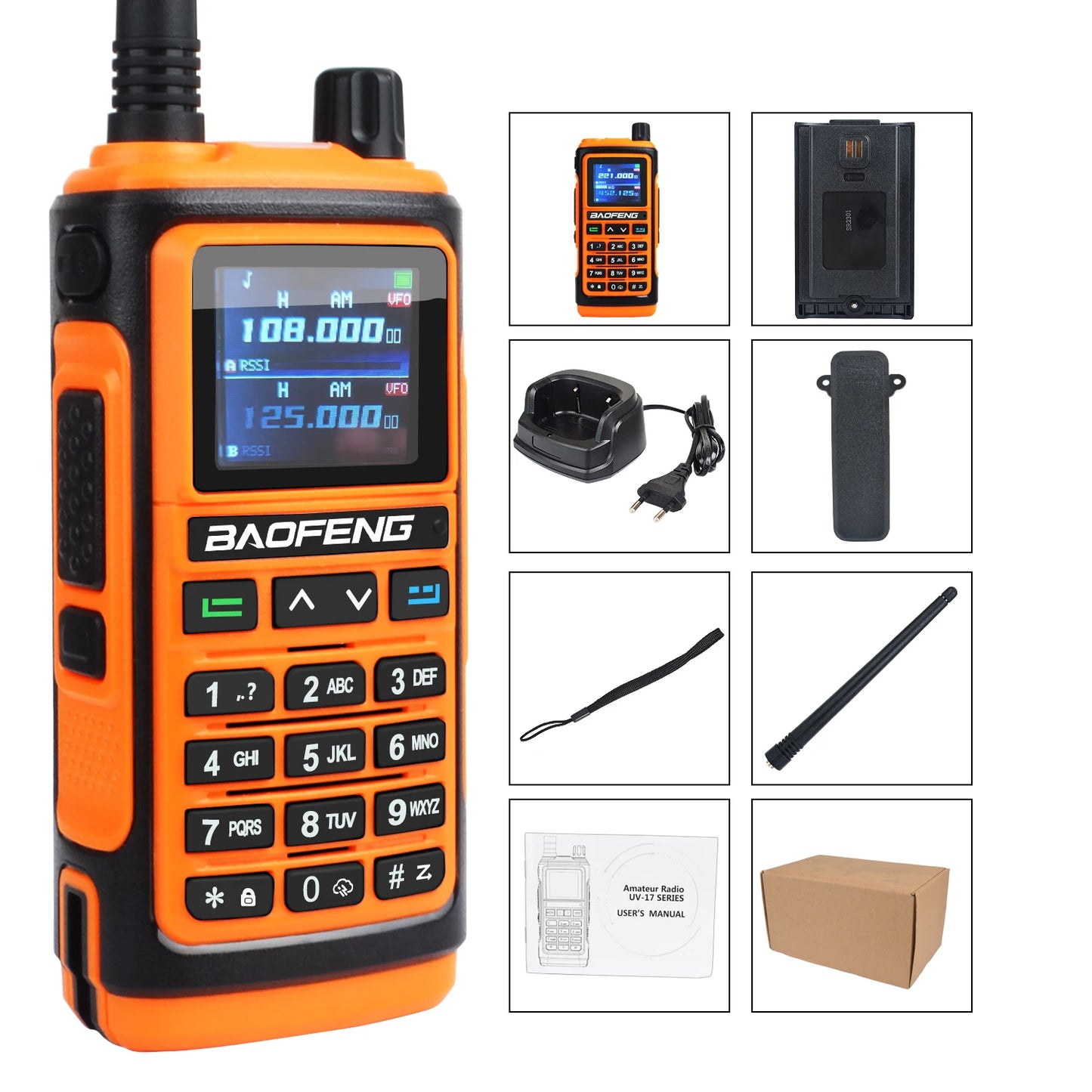 UV-17R Ham Radio Two Way Radio for Adults Long Range Dual Band USB Charger Hand Free VOX Walkie Talkies with Earpiece