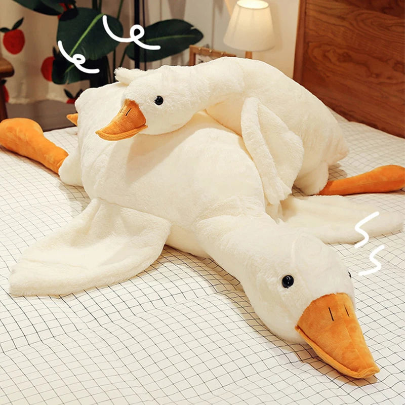 Goose Stuffed Animal Giant Plush Toy Soft White Duck Plush Gift for Girlfriend, Kids or Best Friend