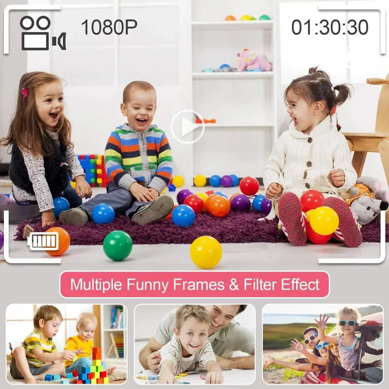 Kids Camera Toy for Girls Kids Digital Camera 1080P HD for Toddler Birthday Gift 3-9 Year Old Baby