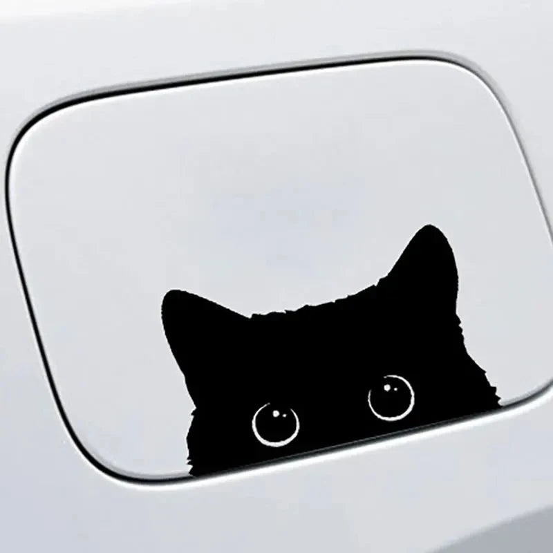 Funny Black Cat Car Decal, Trunk Bumper Decal, Window Sticker, Suitable for Cars, Trucks, Laptops