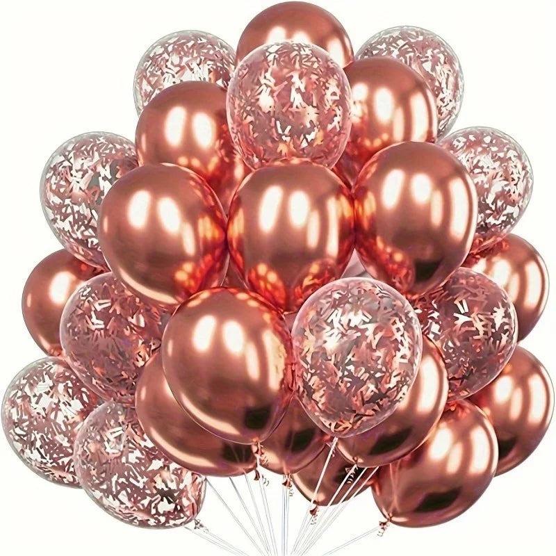 30Pcs Confetti Metallic Latex Balloons for Birthday Wedding Anniversary Bridal Shower Decoration