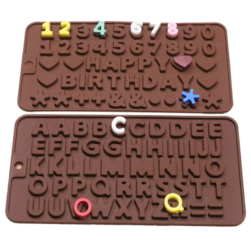 Alphabet Silicone Letter Mold Number for Cake Decoration, Birthday Party, Gummies