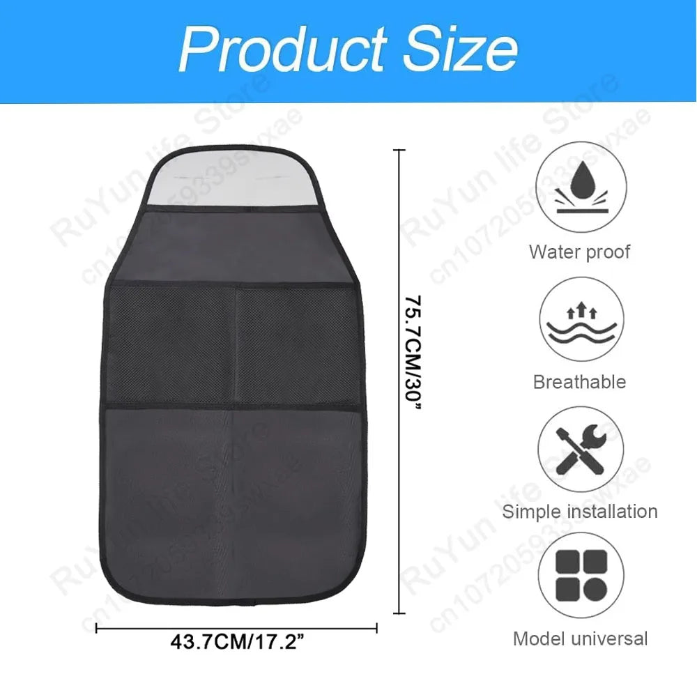 Car Kick Mats with Organizer Backseat Protector Seat Covers for Your Car, SUV, Minivan or Truck Seats