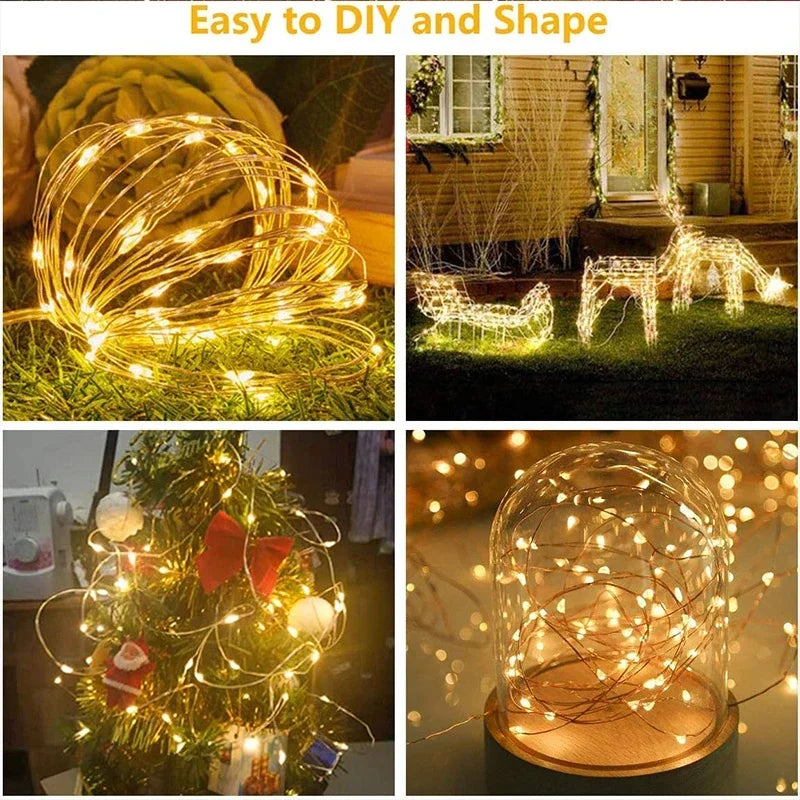 Christmas Fairy Curtain Lights Waterproof String Lights for Bedroom Backdrop Window Indoor Outdoor