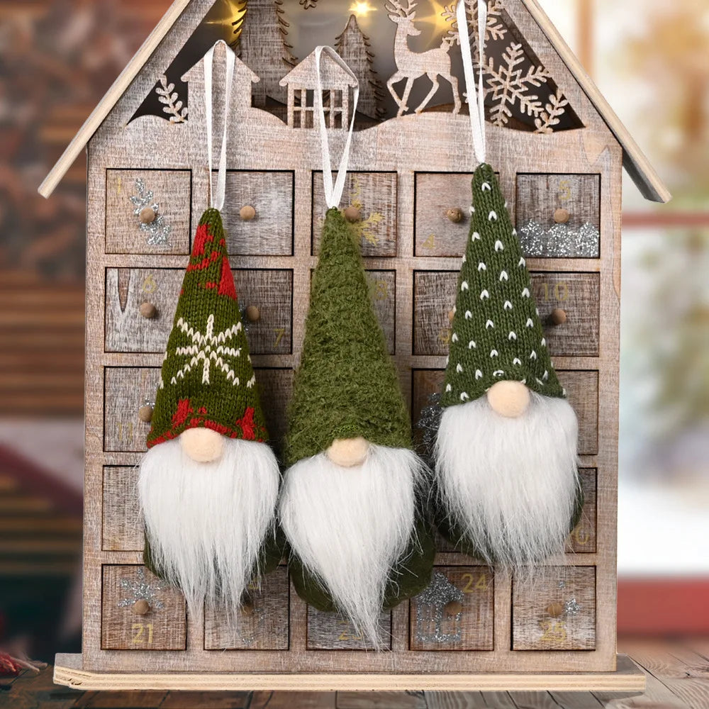 Christmas Gnomes Ornaments Doll Tree Hanging for Xmas Holiday Party Decorations