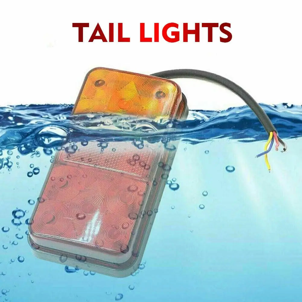 2Pcs 10 LED Truck Tail Light Bar Waterproof Turn Signal Brake Reverse for RV Camper