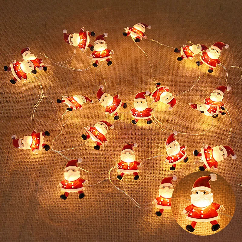 Christmas LED String Light String Lights Santa Claus Snow Decorations Battery Operated for