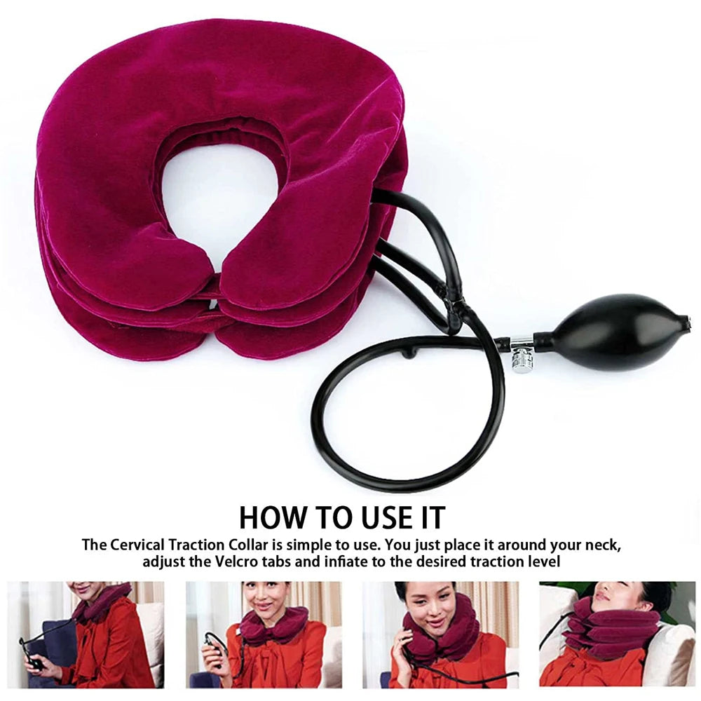 Inflatable Cervical Neck Traction Device for Neck Pain Relief Home Use Neck Decompression