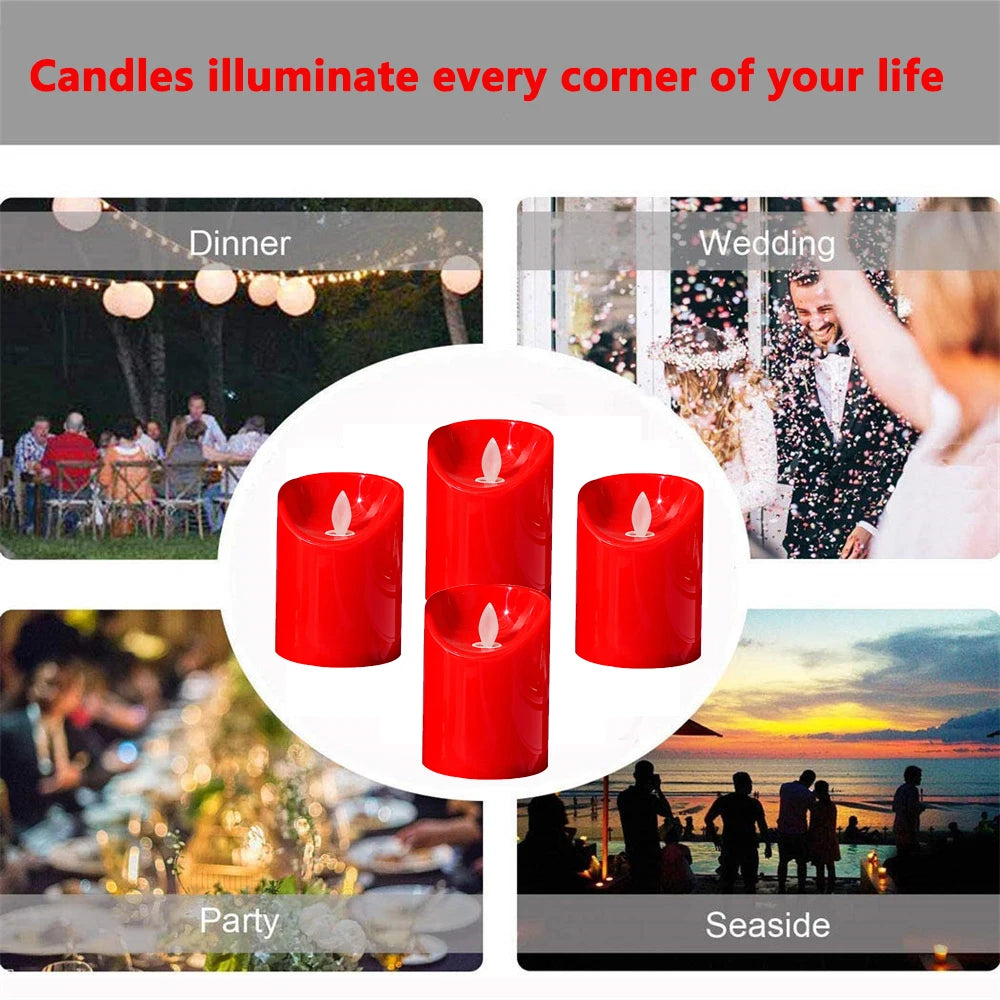 Christmas Flameless Candles Battery Operated Candles for Home, Christmas Decoration