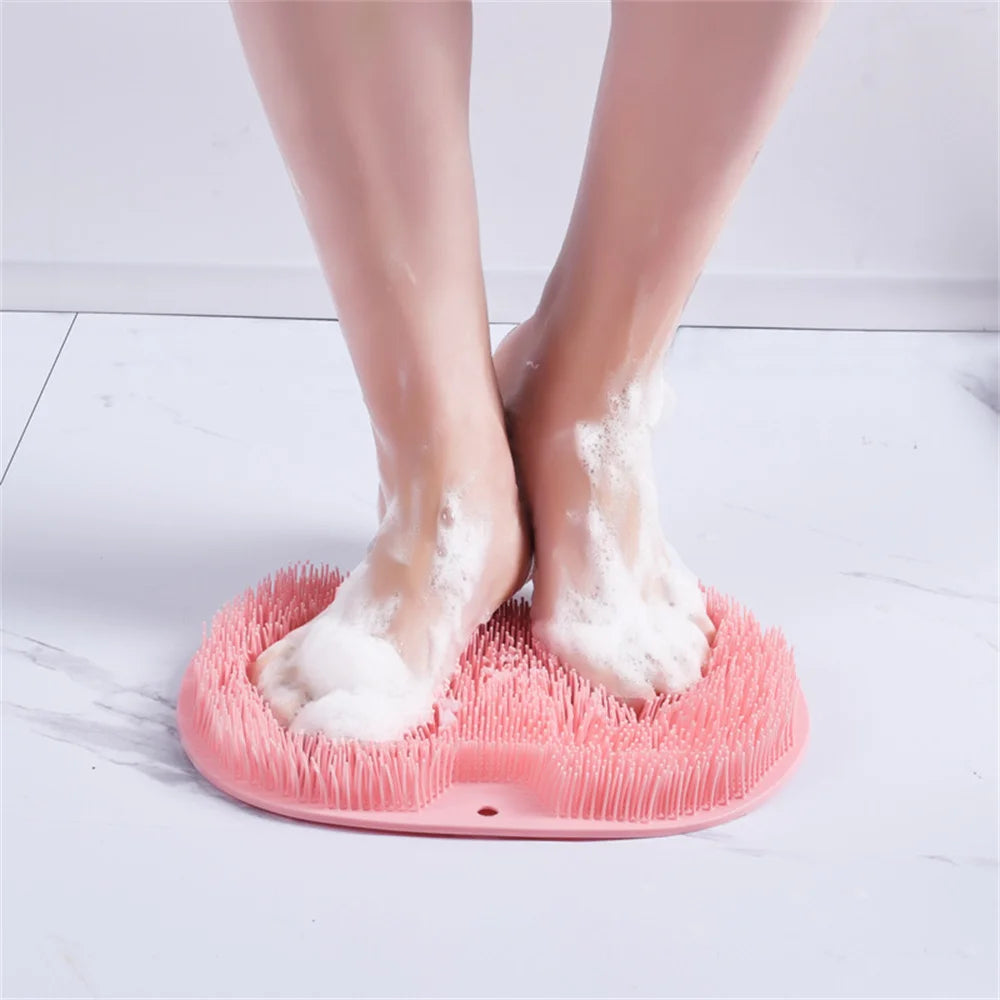 Shower Foot & Back Scrubber Mat Silicone Bath Massage Brush for Massage Cleaner Wash