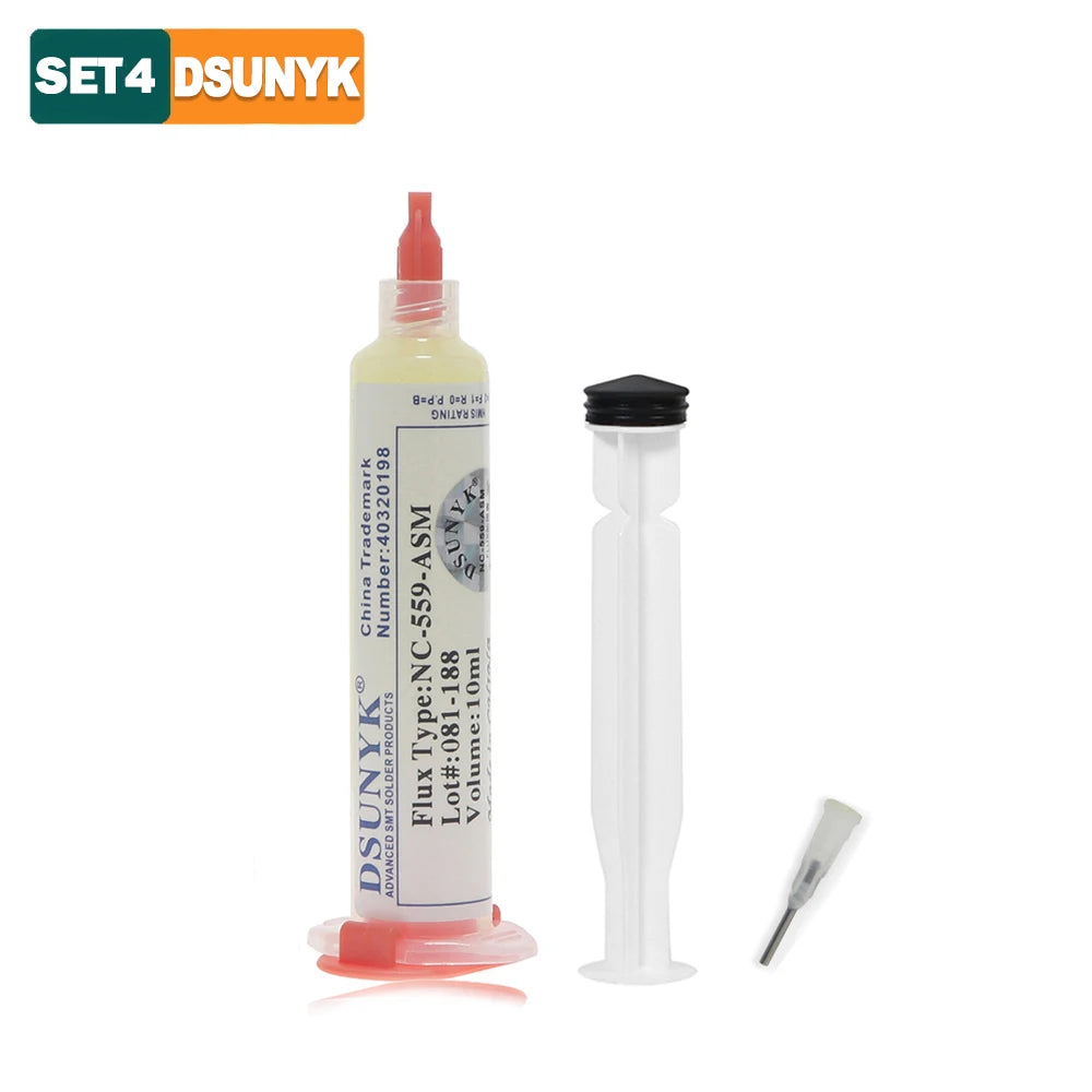 Solder Flux Nc 559 Flux Welding Flux 10ml Syringe Flux Tacky Soldering Flux for Electronics,For BGA,SMD,USB Socket Repairing