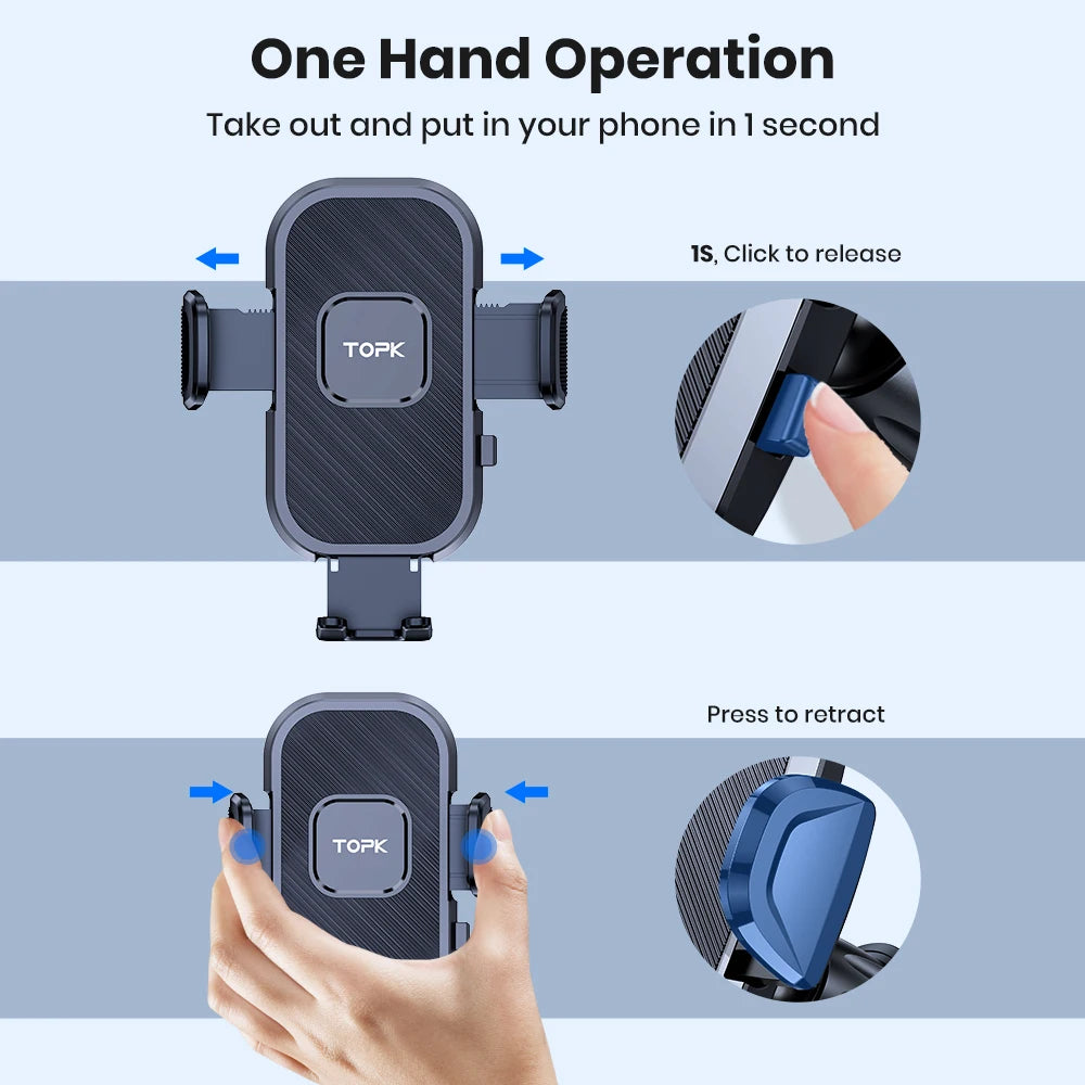 Car Vent Phone Mount Holder Adjustable 360 Rotation Vent Clip Car Phone Holder for All Phones