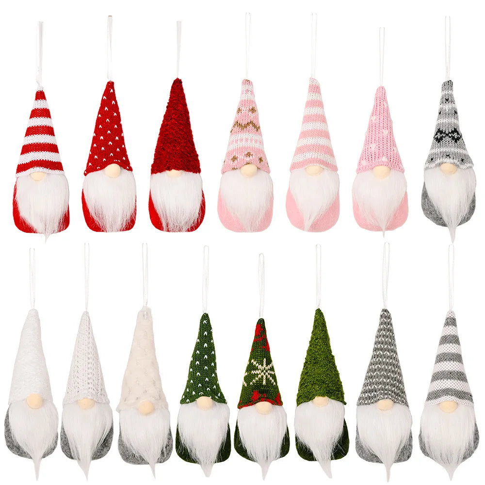 Christmas Gnomes Ornaments Doll Tree Hanging for Xmas Holiday Party Decorations