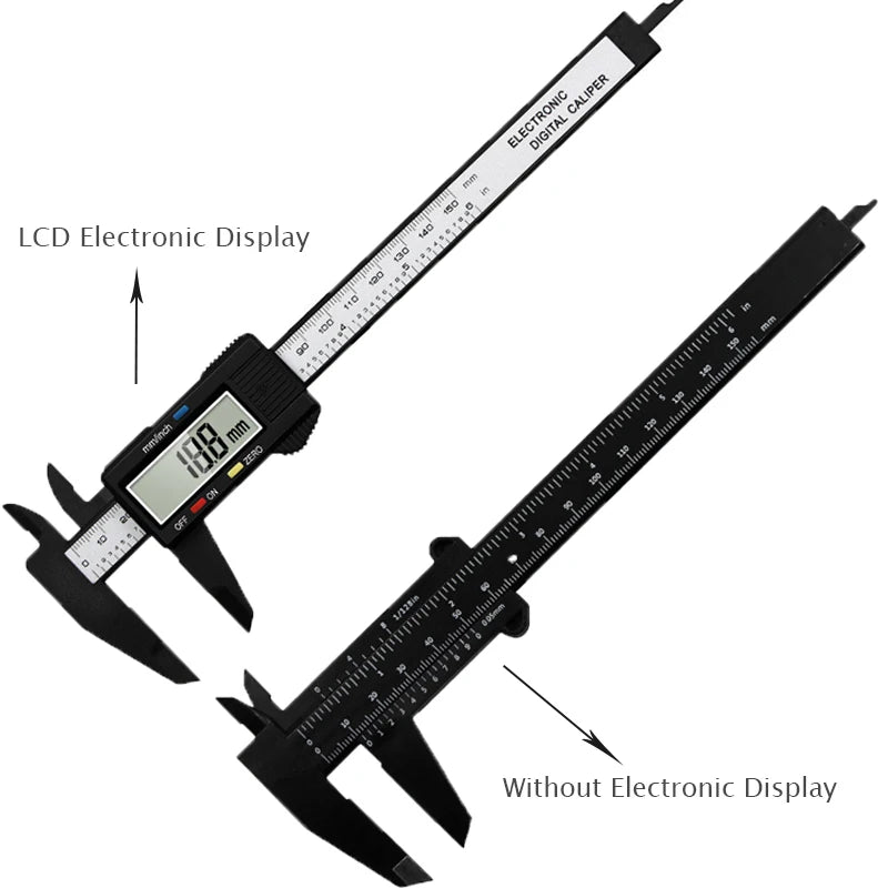 Digital Caliper Measuring Tool with Large LCD Screen Millimeter Conversion, Plastic Case, Perfect for Household, DIY