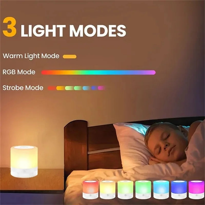 Colors Night Light for Bedrooms Living Room Portable Table Bedside Lamps