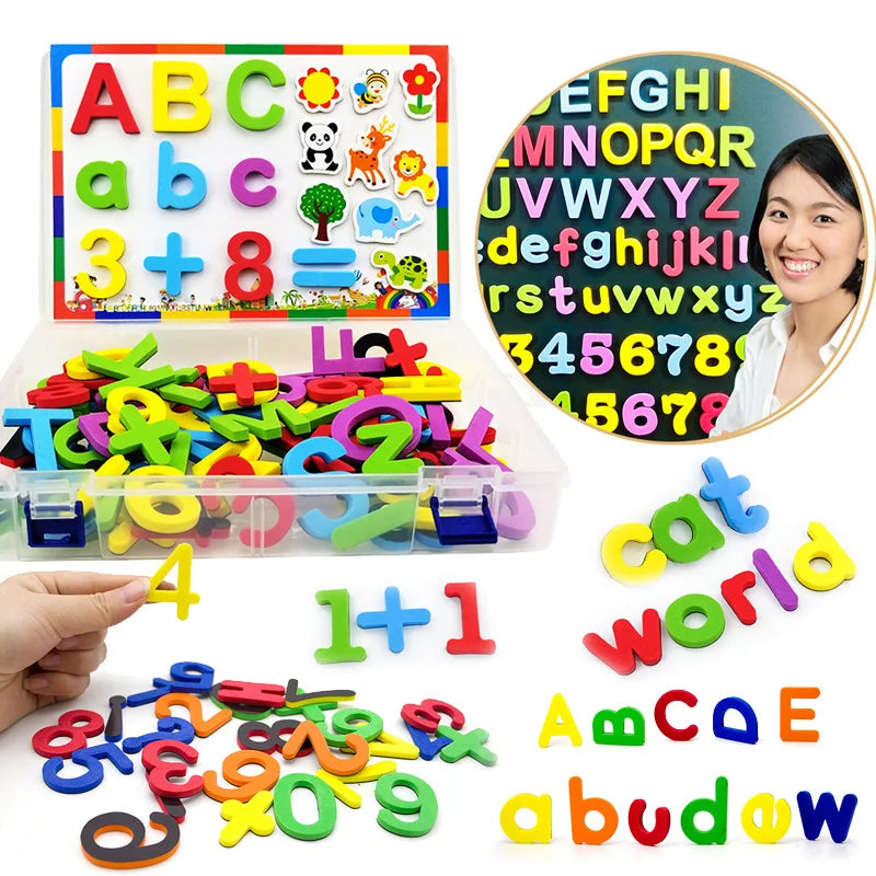 Magnetic Letters Numbers Colorful Educational Set Spelling Counting Uppercase Lowercase