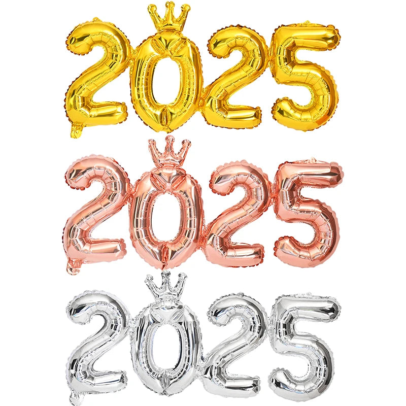 Foil Happy New Year Balloons for New Year Eve Party Supplies 2025, Christmas, Graduations, Birthday