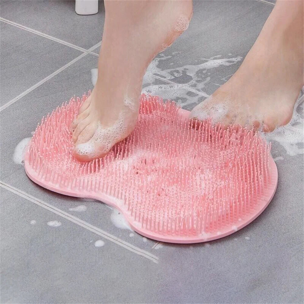 Shower Foot & Back Scrubber Mat Silicone Bath Massage Brush for Massage Cleaner Wash