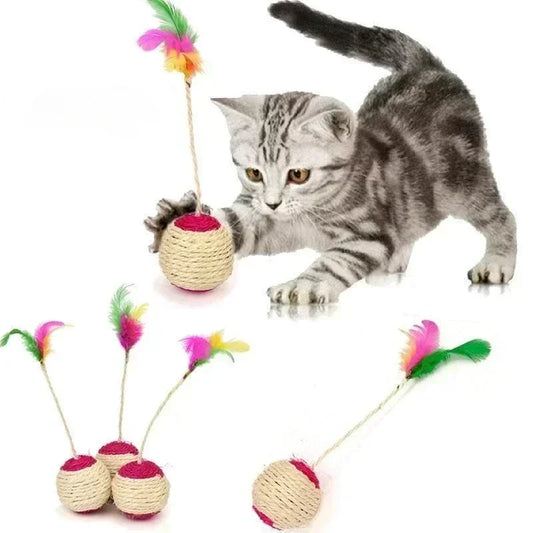 Cat Sisal Ball Interactive Creative Toy Play Ball Pet Chew Ball Pet Bite and Wear Resistant Toy