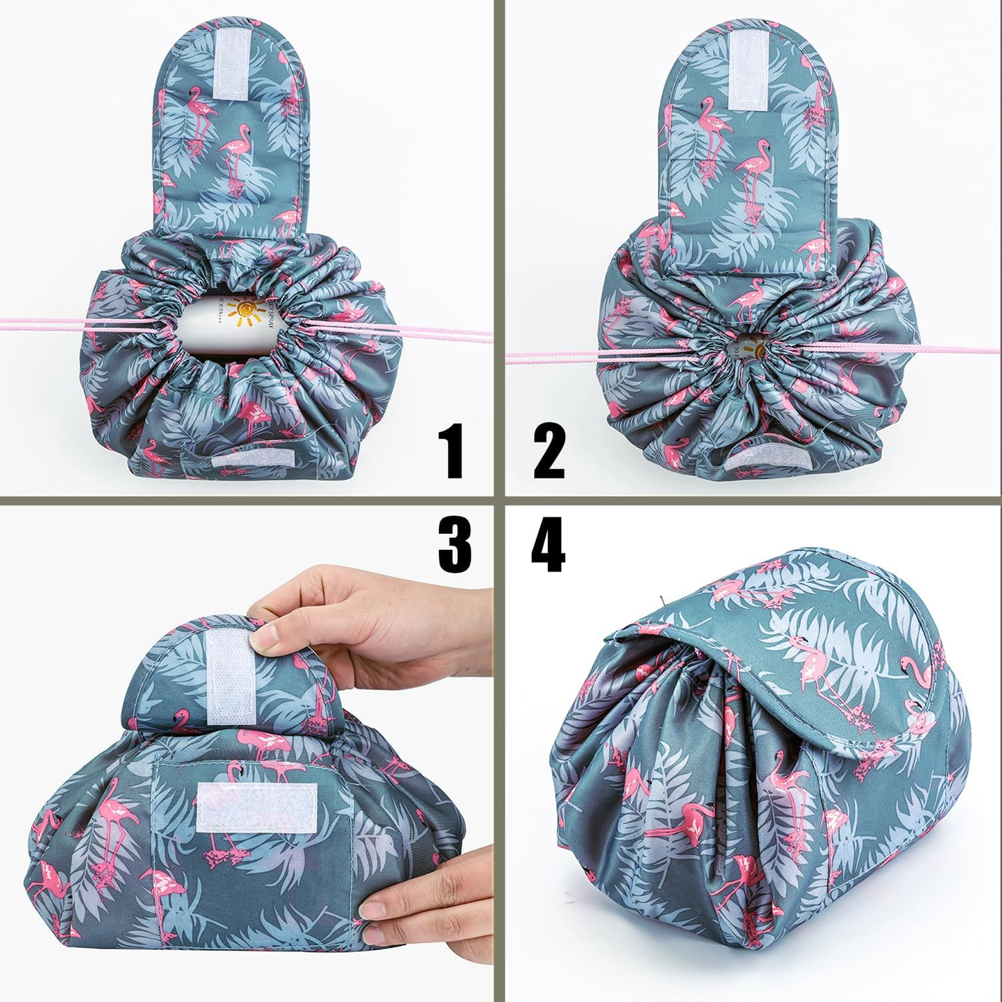 Drawstring Makeup Bag Organizer Water-Resistant Cosmetic Pouch for Travel & Durable Toiletry Bag