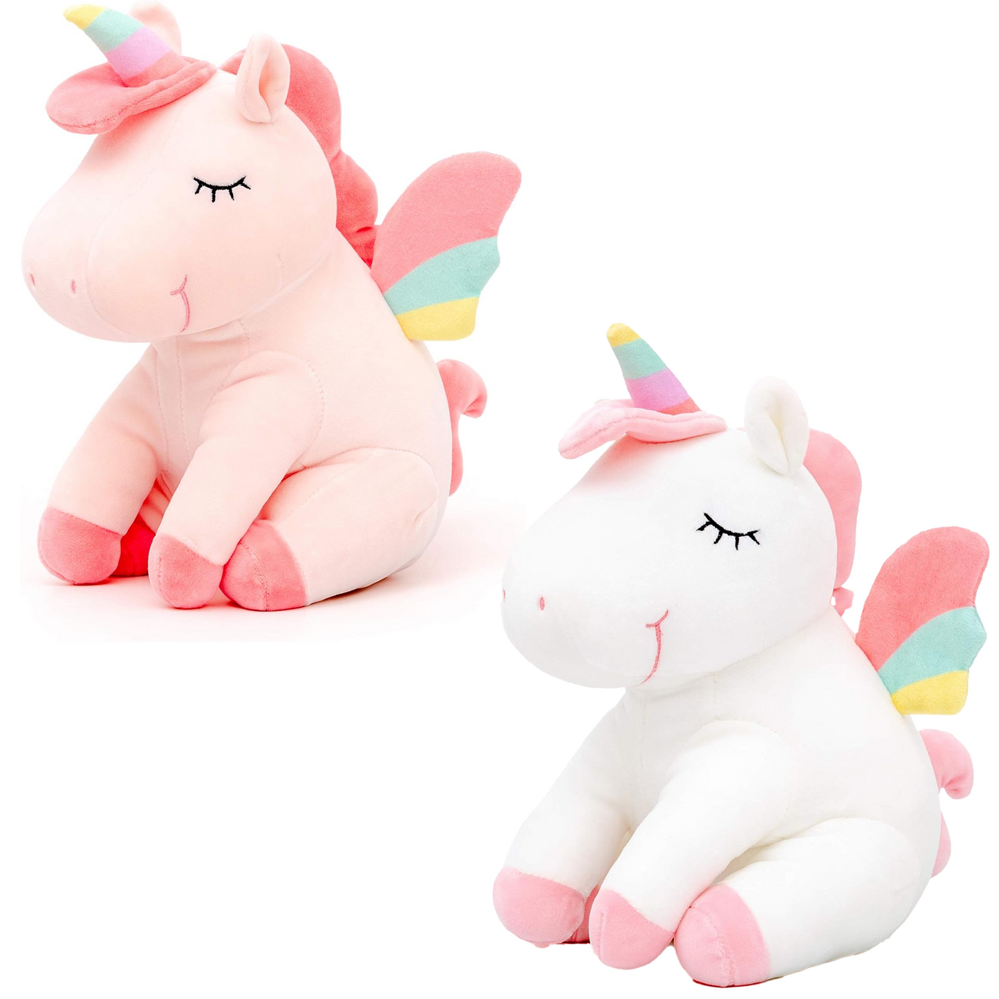 Unicorn Stuffed Animal Plush Toys Plushie Dolls with Rainbow Wings Gifts for Toddler Girls 25CM