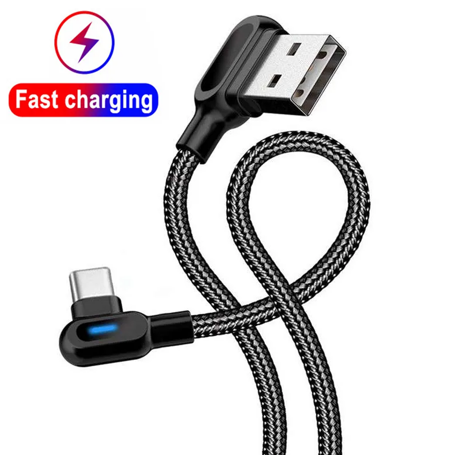 Double Elbow Type-C Micro USB Cables Fast Charge For Samsung Huawei Quick cable for allMobile Phone Fast Charger