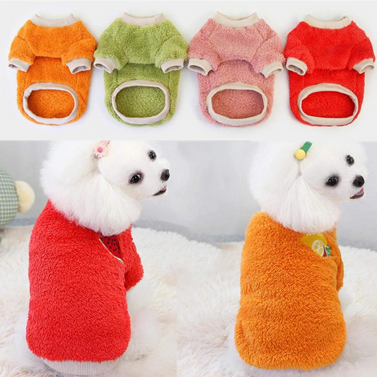 Warm Dog Winter Clothes Cute Fruit Pattern Sweater for Small Medium Dogs Soft Winter Puppy Jacket