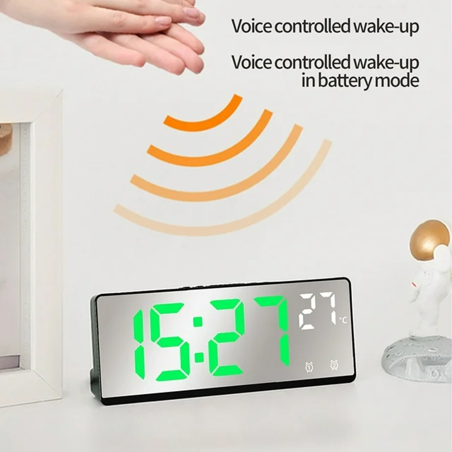 Digital LED Alarm Clock Desktop Clock With Temperature Display Adjustable Brightness Clock for Home, Office