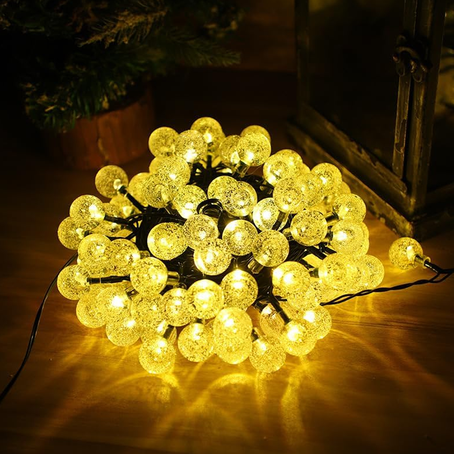 Solar Bubble Balls Lamp String Lights Outdoor Water Drops Outdoor Waterproof Orb Christmas Lights Patio Holiday Party