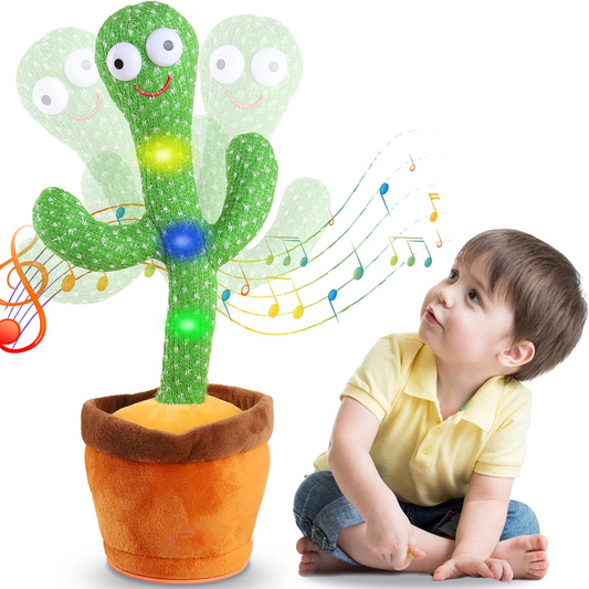 Dancing Cactus Mimicking Toy Singing Sunny Cactus Toy Electronic Light Up Plush Toy with 120 English Songs Smart Toy