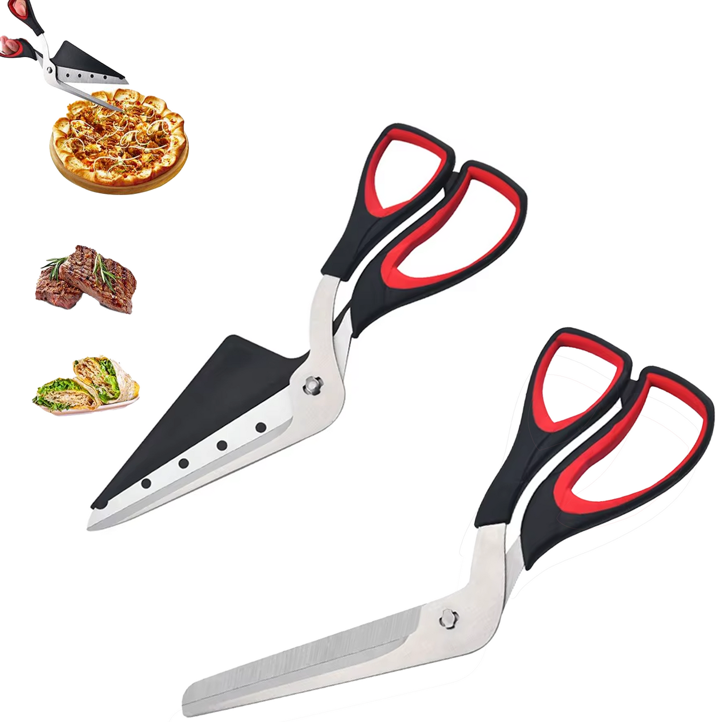 Pizza Scissors Pizza Cutter with Ultra Sharp Detachable Stainless Steel Blade and Ergonomic Soft Grip Scissor