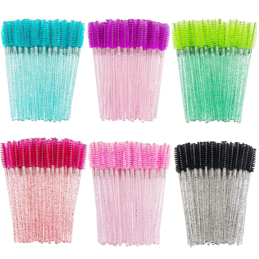 100Pcs Disposable Crystal Mascara Wand Eyelash Brush Applicator for Spoolie Brush Extension Supplies