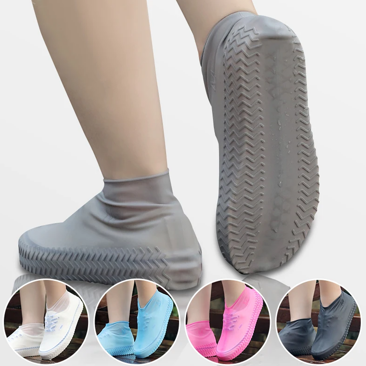 Silicone Reusable Boots Shoes Cover or Men Women, Non-Slip Outdoor Waterproof Shoe Protectors