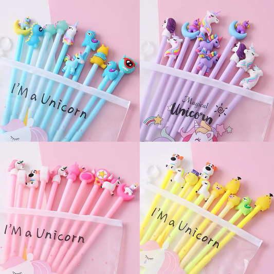 Unicorn Ballpoint Pens 0.5mm Black Gel Ink Pen School Stationery Office Suppliers Gifts