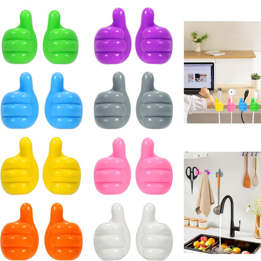 Silicone Thumb Wall Hook Self-Adhesive Cord Holder for Cable Clip Key Hat Makeup Brush Desk Organizer