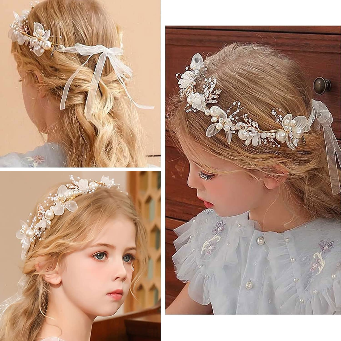 Flower Headbands Rhinestone Leaf Floral Flower Bridal Hair Accessories for Girls and Women