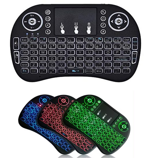 Wireless Mini Keyboard Remote Control Touchpad Controller with RGB Backlit for Android TV Box Smart TV