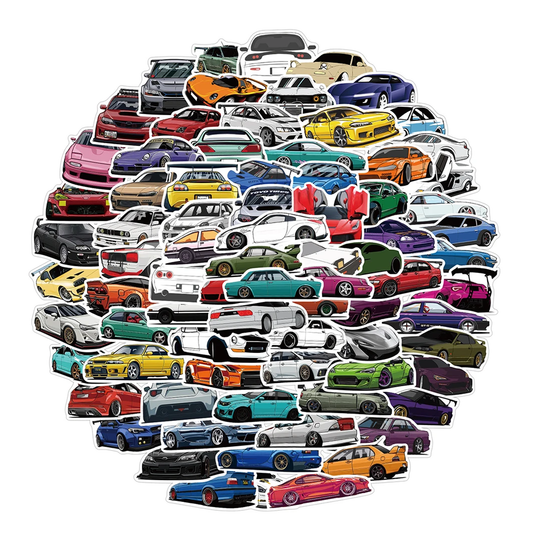 10/30/50/100PCS JDM Sport Car Racing Stickers Water Bottles Laptop Phone Motorcycle for Teens Girls Adults