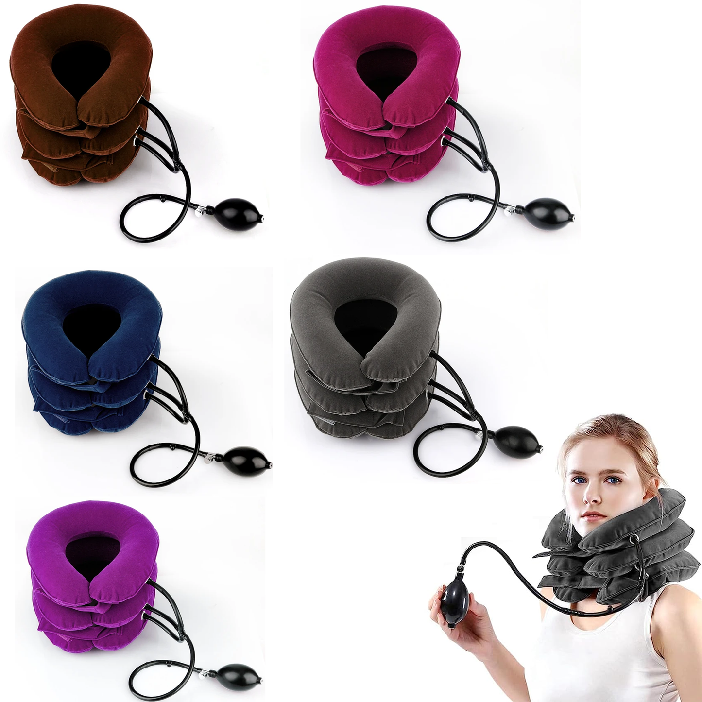 Inflatable Cervical Neck Traction Device for Neck Pain Relief Home Use Neck Decompression