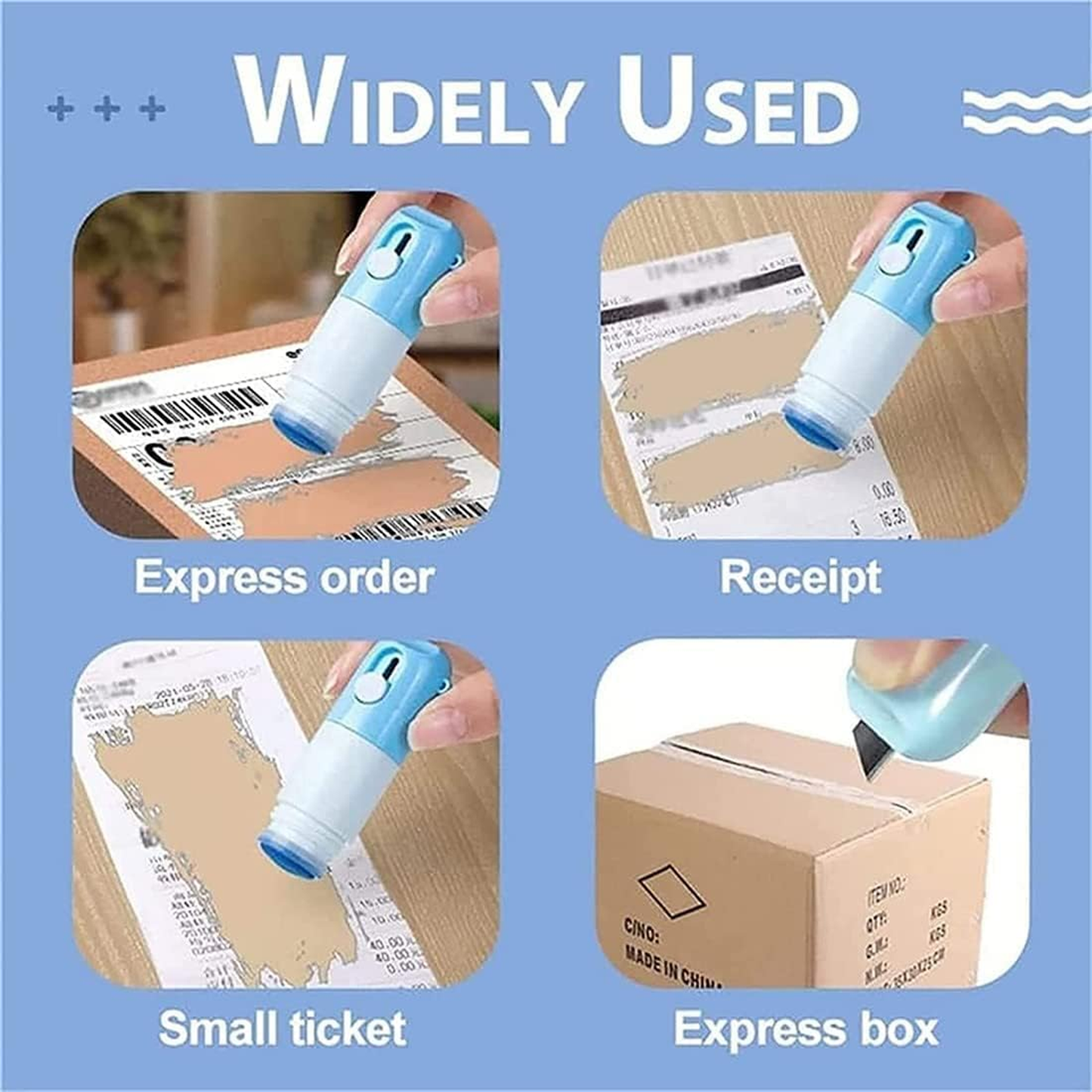 Thermal Paper Correction Fluid with Unboxing Knife Fluid for Personal and Office Privacy Protection