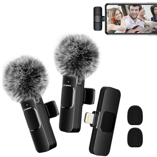 Wireless Lavalier Microphone with Clear Audio for lphone, lpad for Recording, Live Streaming, YouTube