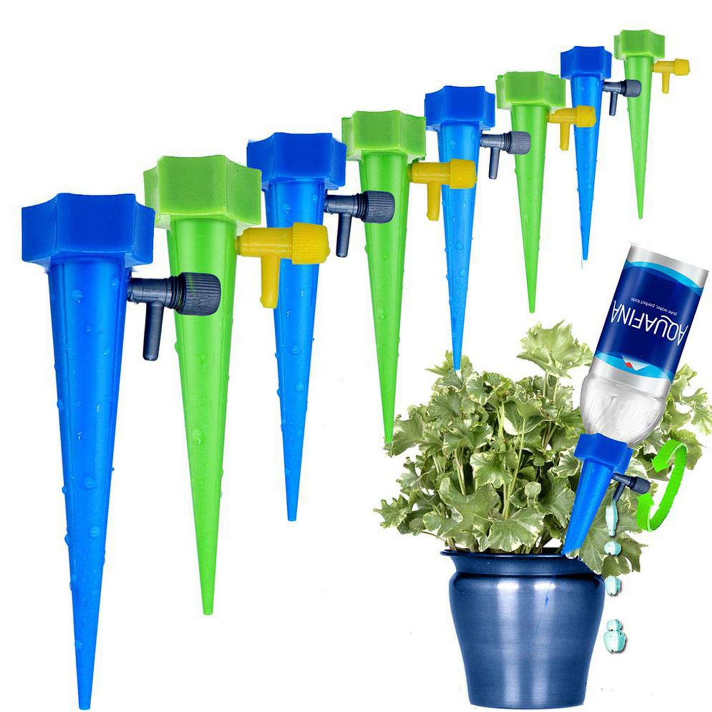 Self Plant Watering Spikes Auto Drippers Irrigation Devices Vacation for Houseplant, Gardenplant, Officeplant