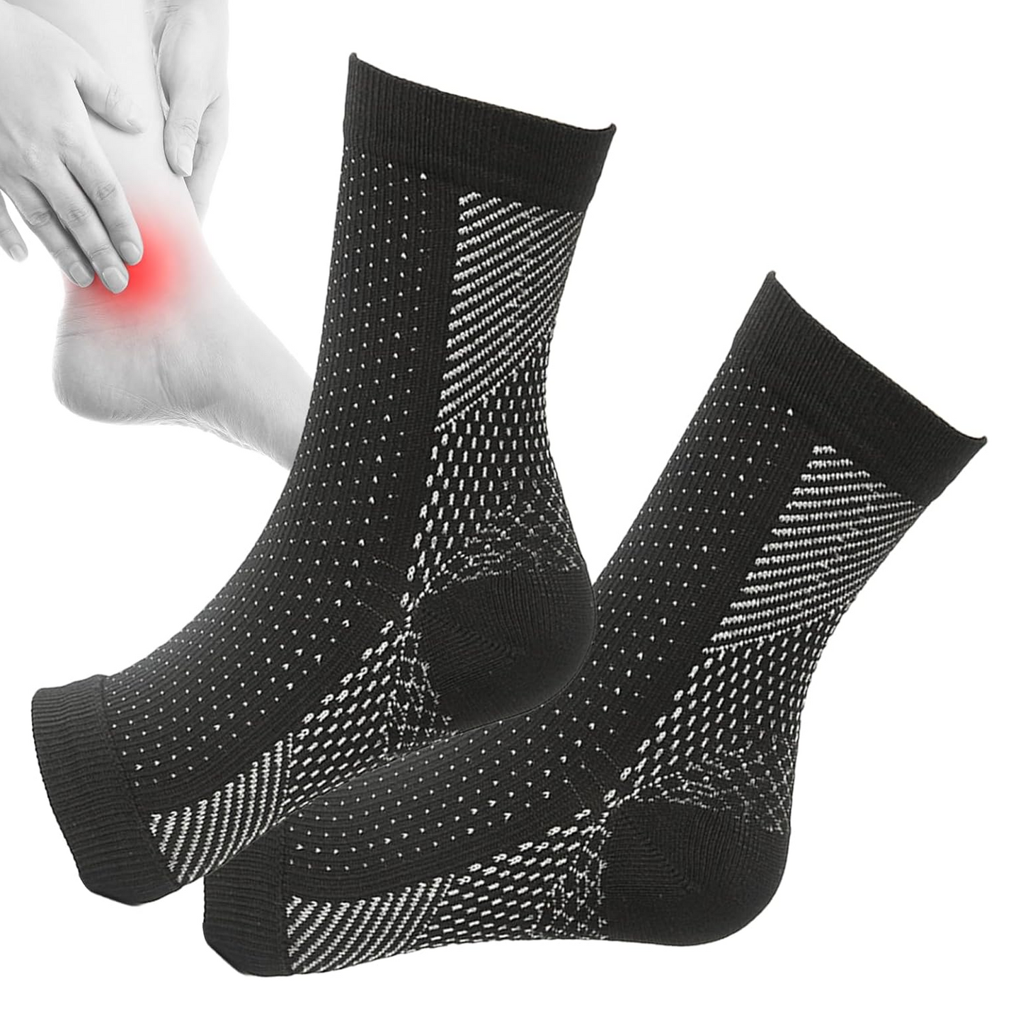 Ankle Foot Compression Fasciitis Socks Pain Relief Neuropathy Socks for Arch and Heel and Feet Relief