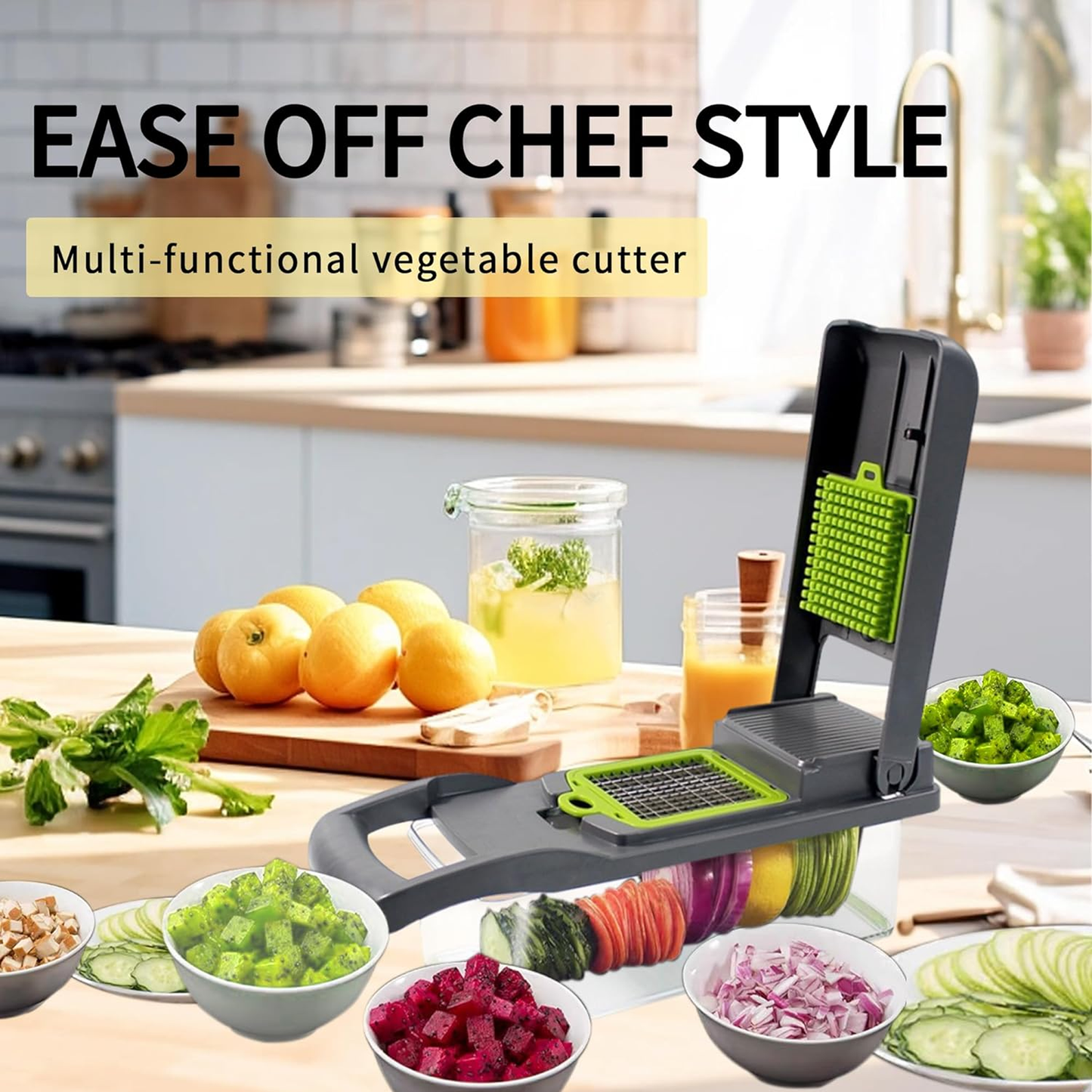 Multifunctional Vegetable Chopper, Onion Food Chopper, Kitchen Slicer Dicer for Salad Potato