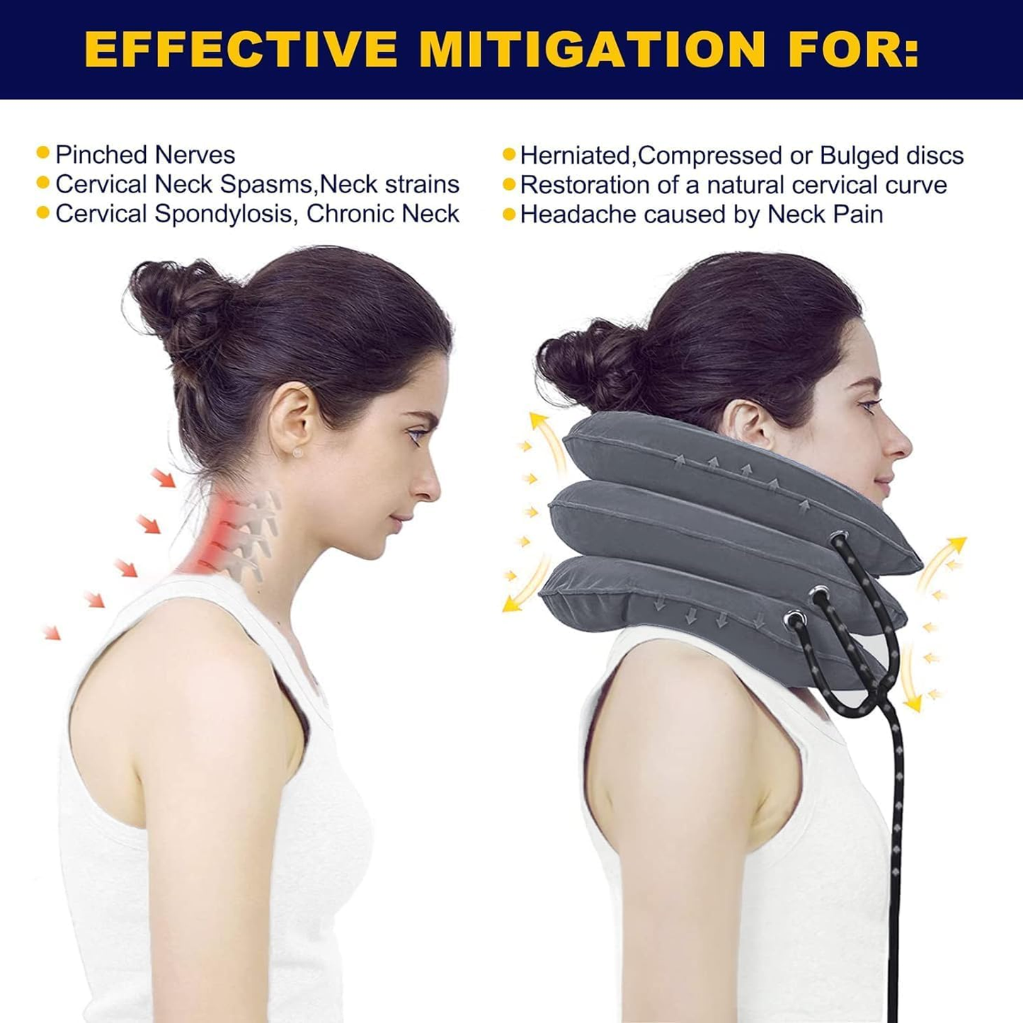 Inflatable Cervical Neck Traction Device for Neck Pain Relief Home Use Neck Decompression