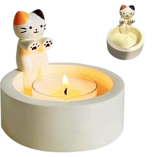 Cat Candle Holder Cute Kitty Cartoon Kitten Candle Holder Warming Paws Sticks Holder For Cat Lovers