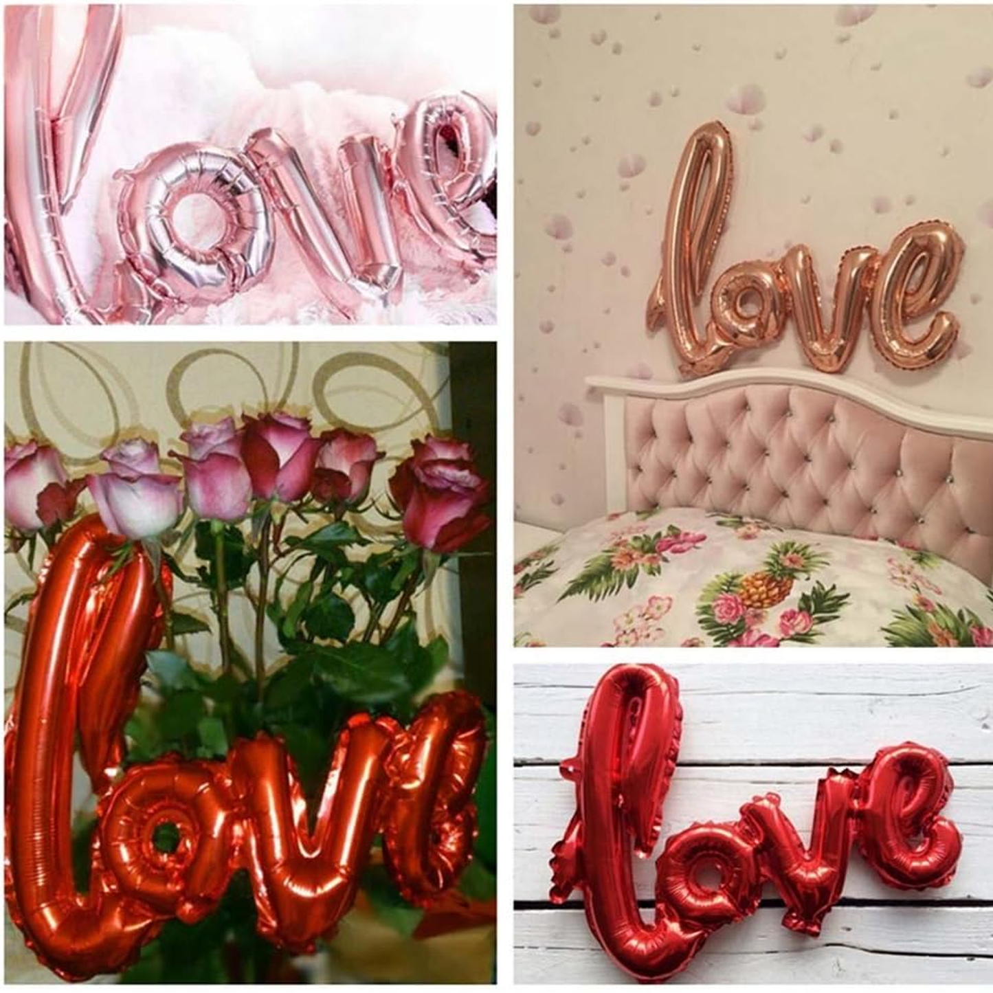 Large Foil Love Balloons Letters Reusable for Wedding Bridal Shower Anniversary Party Decorations