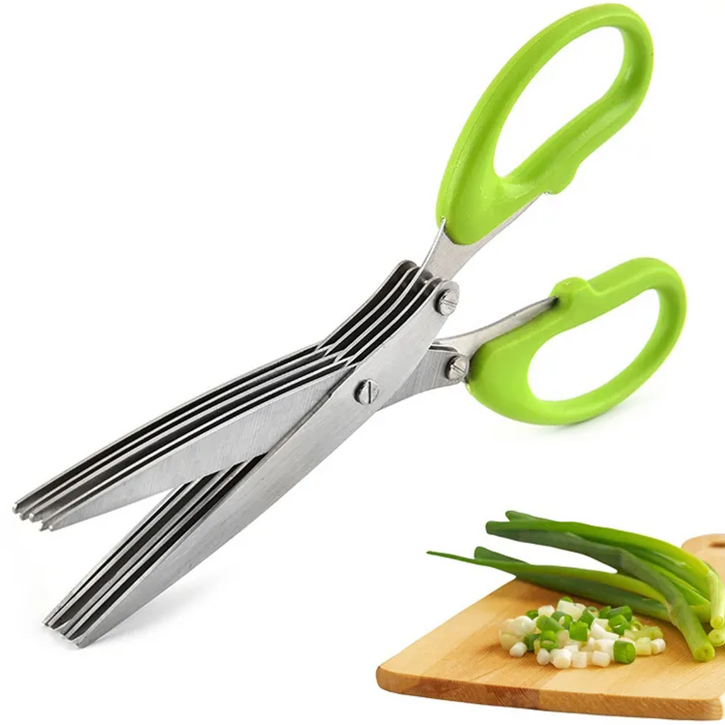 Multipurpose Herb Scissors with 5 Blades Stainless Steel Knives Scallion Cutter Herb Laver Spices Cook Tool Cut